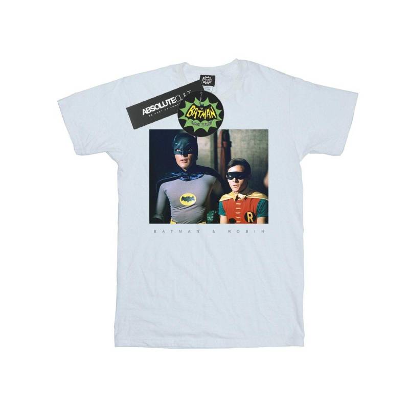 Batman Tv Series Dynamic Duo Photograph Tshirt Mädchen Weiss 116 von DC COMICS