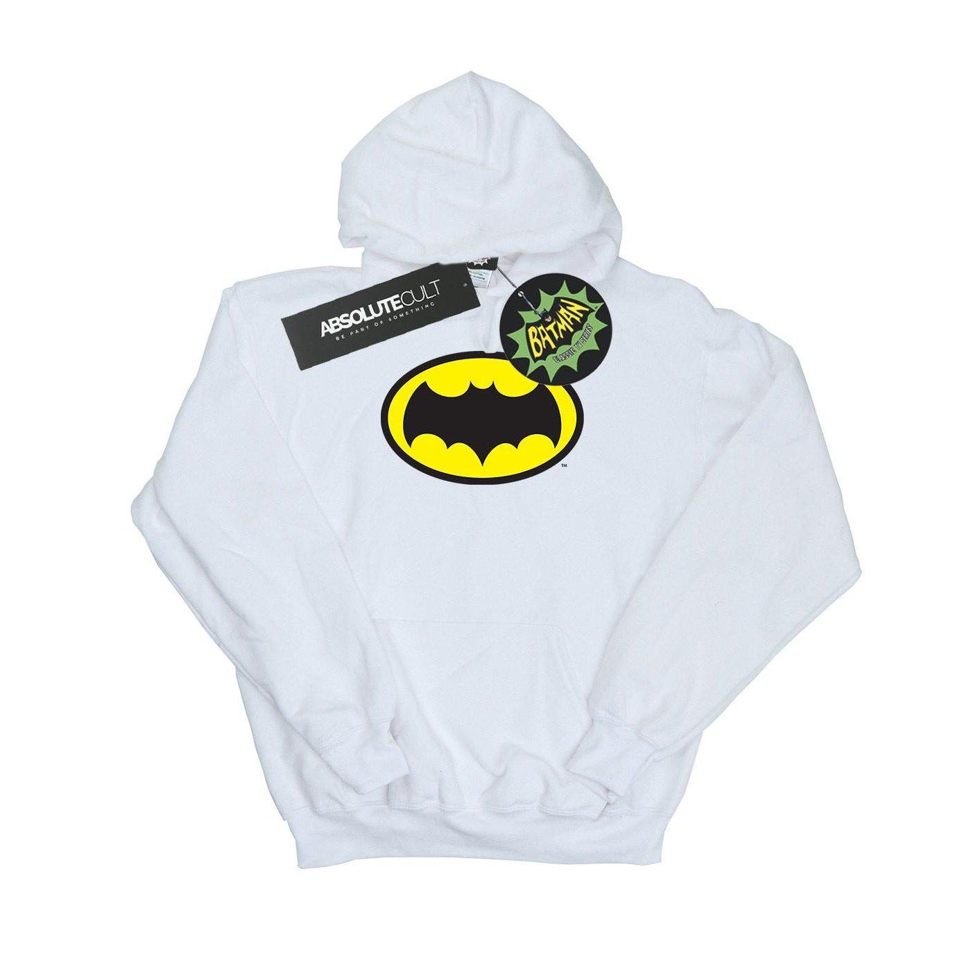 Batman Tv Series Logo Kapuzenpullover Jungen Weiss 116 von DC COMICS