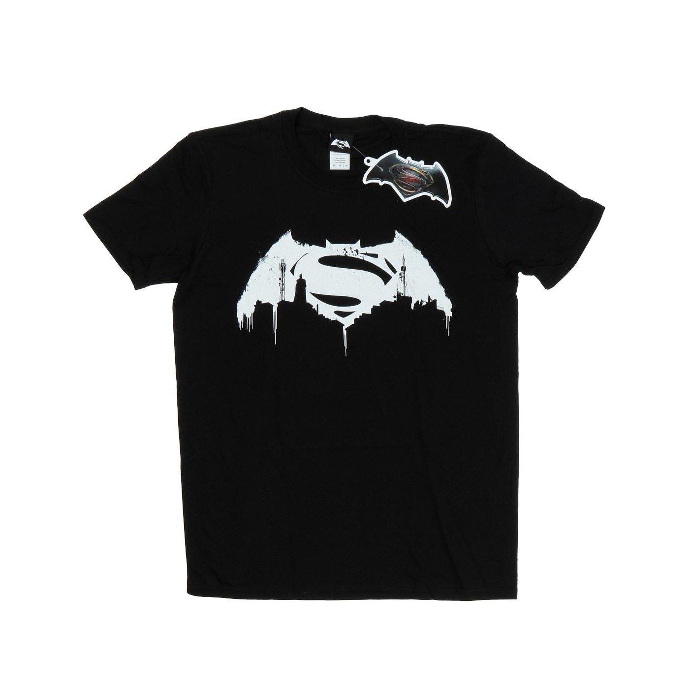 Batman V Superman Beaten Logo Tshirt Herren Schwarz XL von DC COMICS