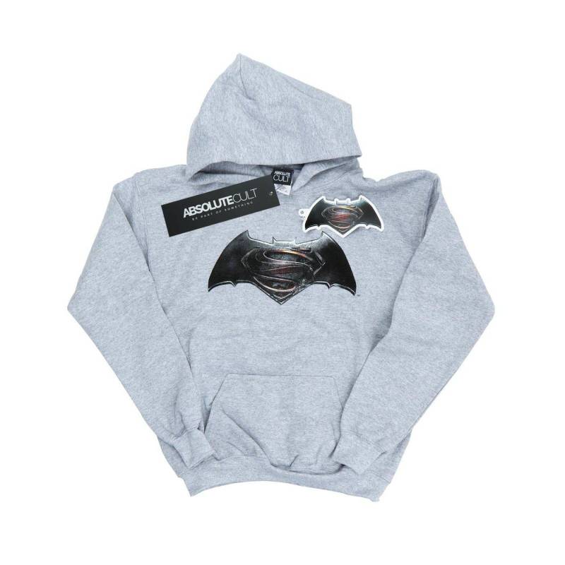 Batman V Superman Logo Kapuzenpullover Damen Grau M von DC COMICS