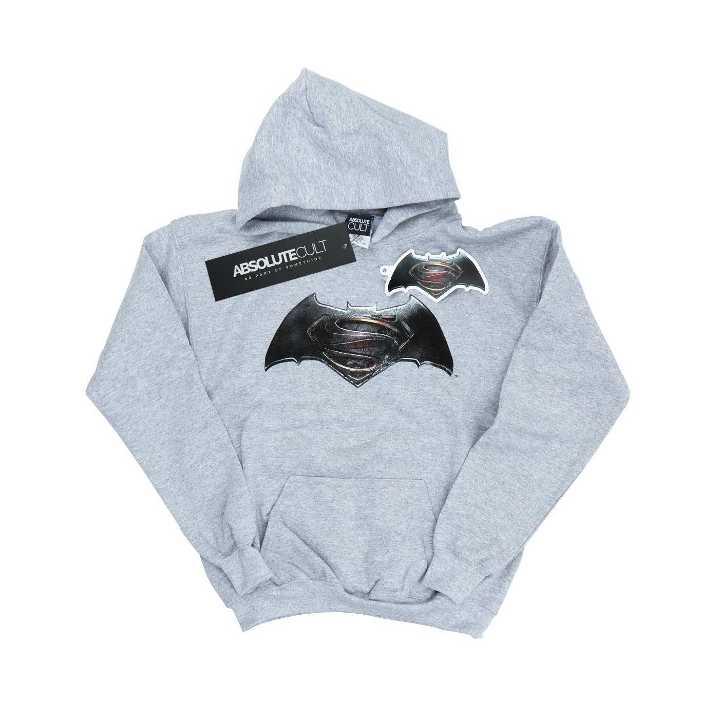 Batman V Superman Logo Kapuzenpullover Damen Grau S von DC COMICS