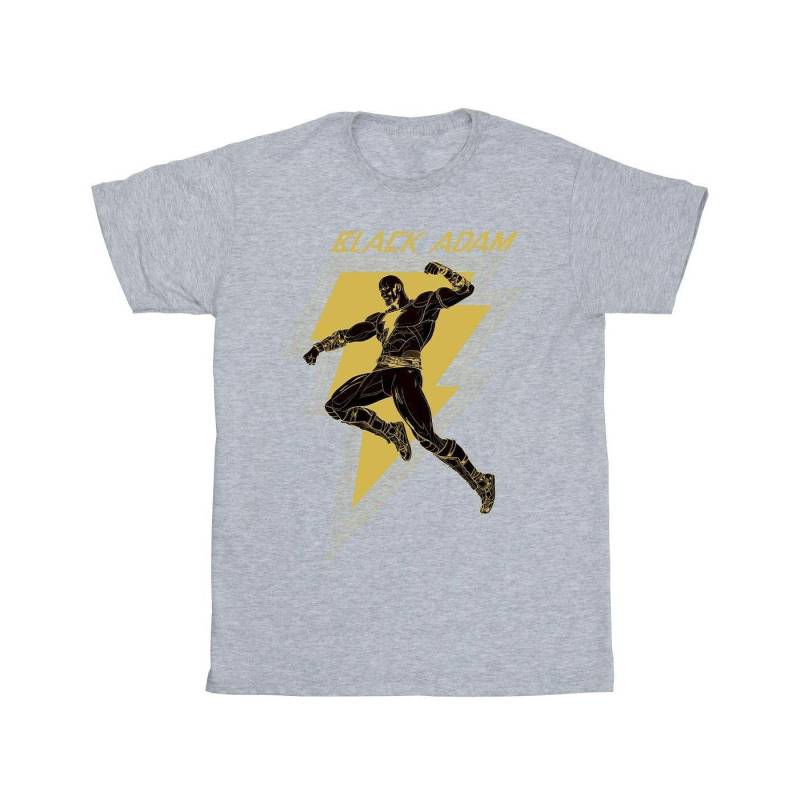 Black Adam Golden Bolt Chest Tshirt Herren Grau M von DC COMICS