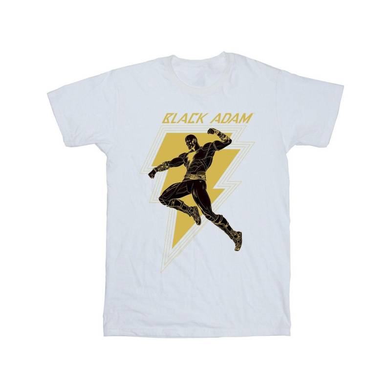 Black Adam Golden Bolt Chest Tshirt Jungen Weiss 116 von DC COMICS