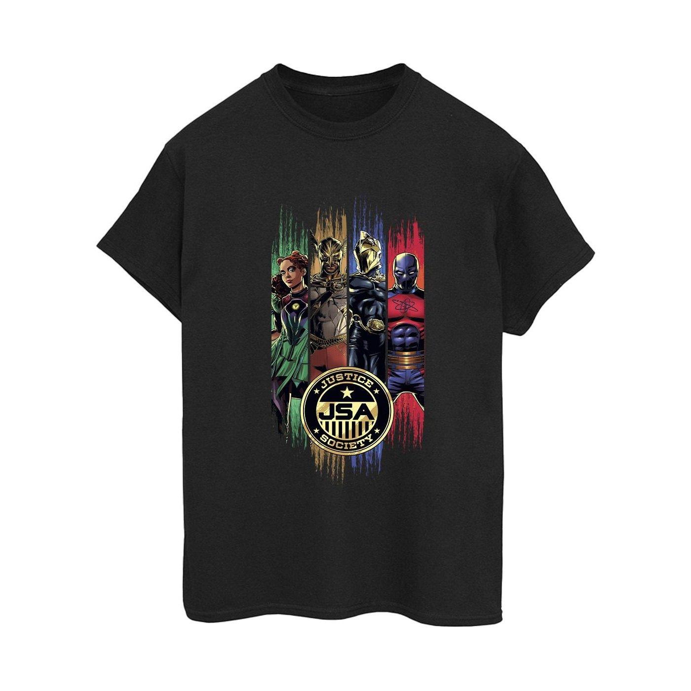 Black Adam Jsa Gold Badge Tshirt Damen Schwarz L von DC COMICS