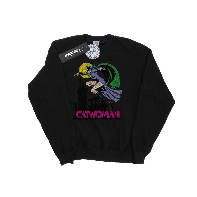 Catwoman Crackle Logo Sweatshirt Mädchen Schwarz 116 von DC COMICS