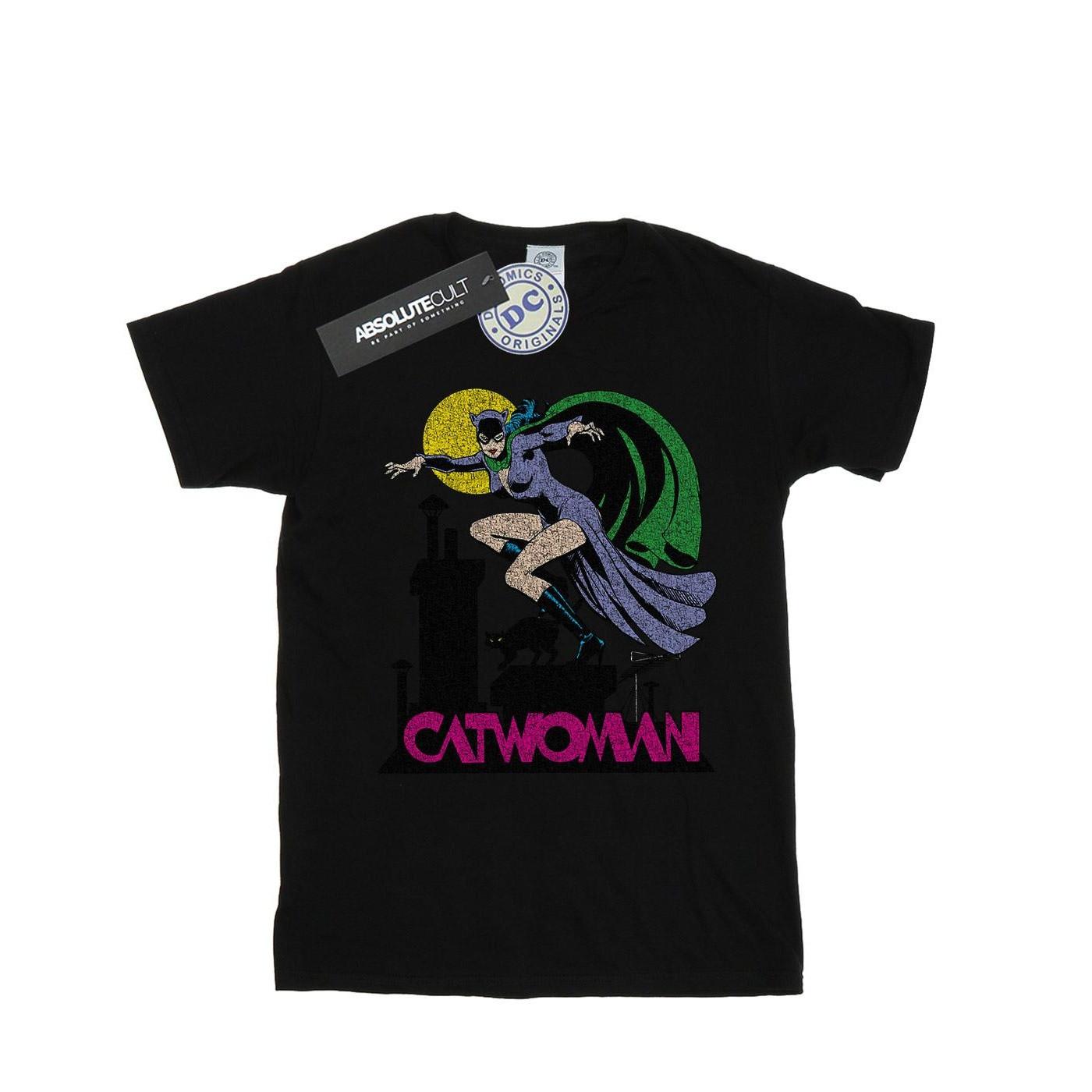 Catwoman Crackle Logo Tshirt Damen Schwarz XXL von DC COMICS