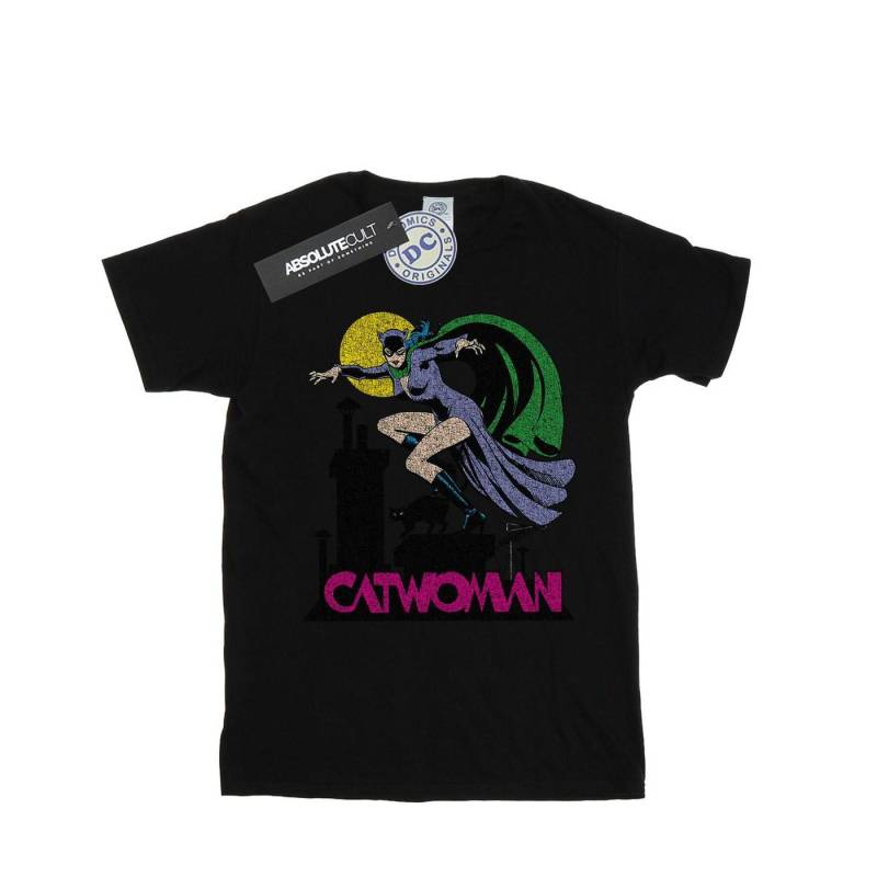 Catwoman Crackle Logo Tshirt Damen Schwarz XXL von DC COMICS