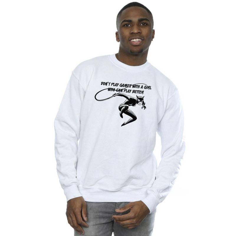 Catwoman Don't Play Games Sweatshirt Herren Weiss M von DC COMICS