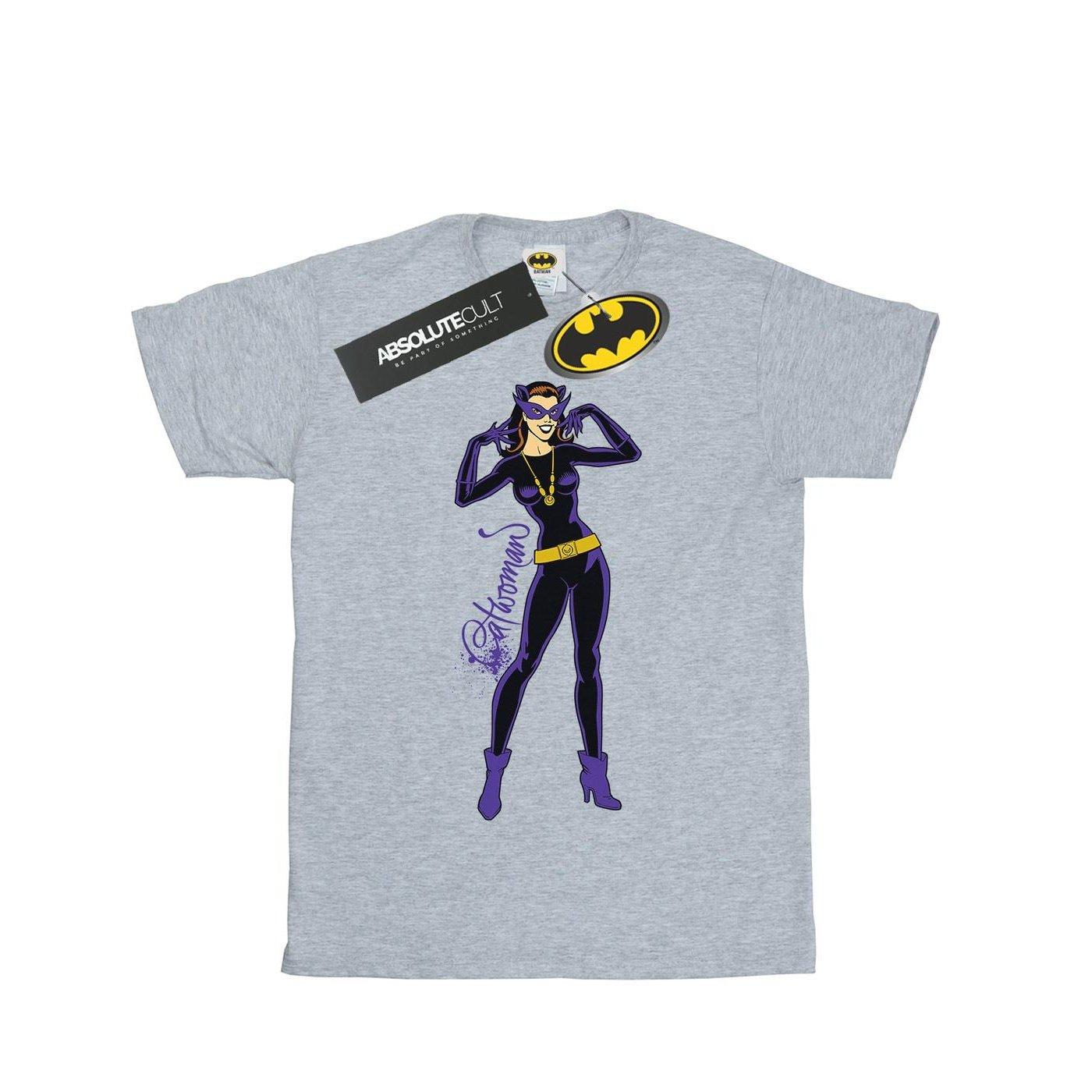 Catwoman Happy Pose Tshirt Damen Grau L von DC COMICS