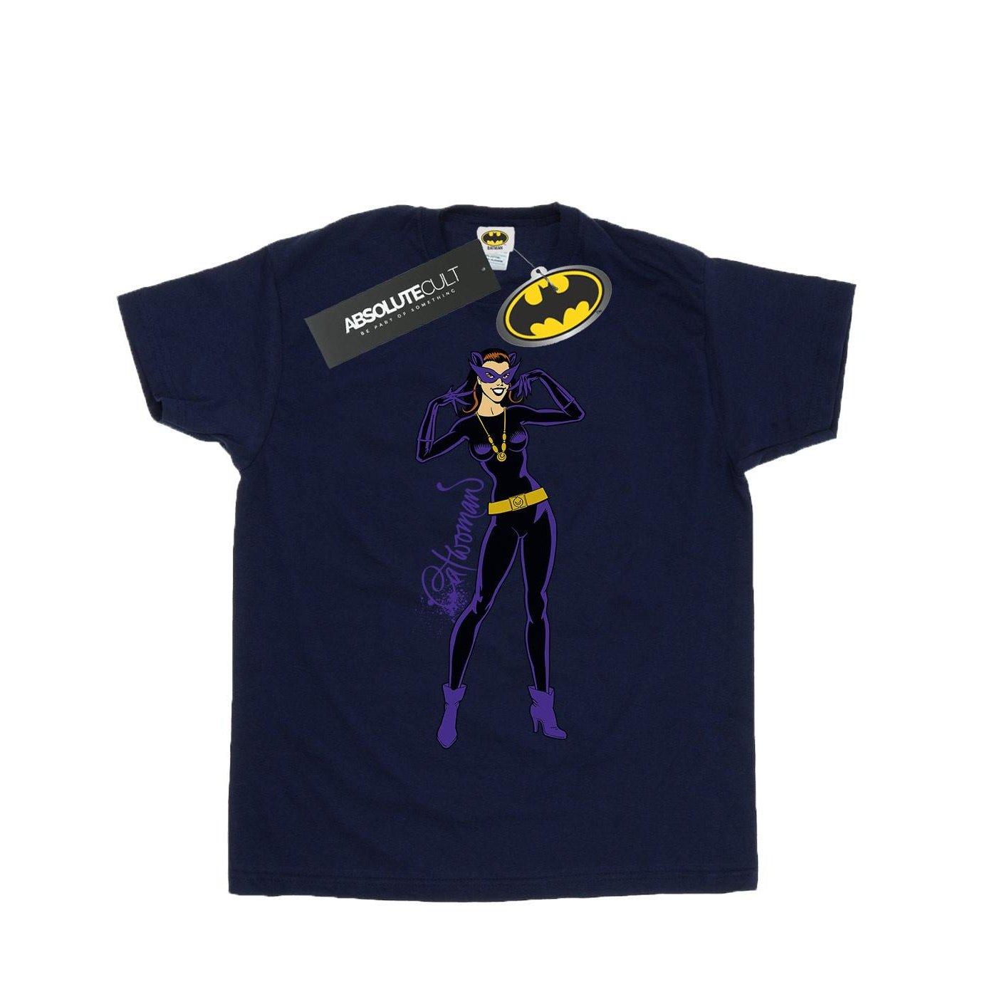 Catwoman Happy Pose Tshirt Damen Marine L von DC COMICS