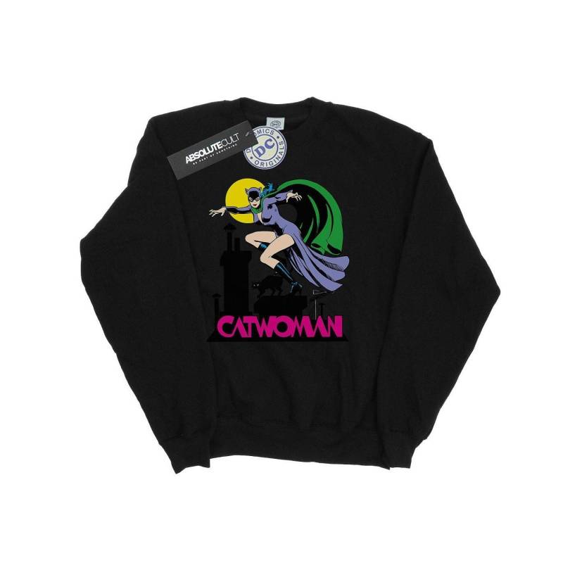 Catwoman Text Logo Sweatshirt Jungen Schwarz 128 von DC COMICS