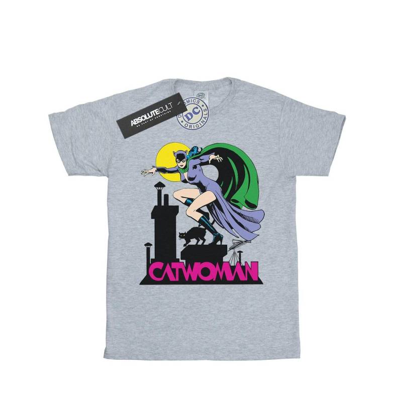 Catwoman Text Logo Tshirt Jungen Grau 128 von DC COMICS