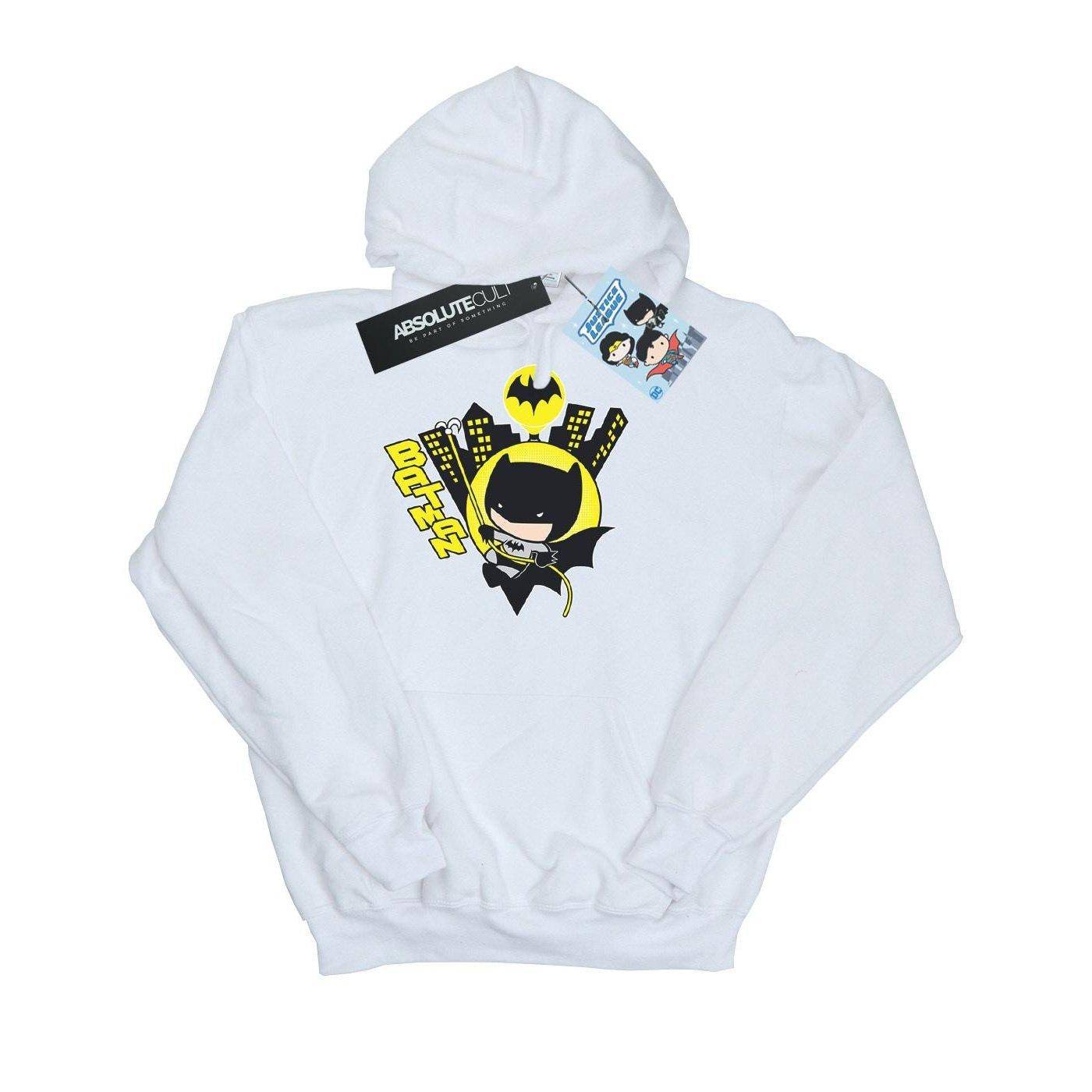 Chibi Batman Swinging Kapuzenpullover Damen Weiss L von DC COMICS