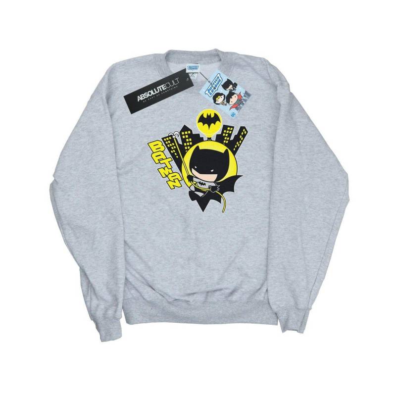 Chibi Batman Swinging Sweatshirt Herren Grau S von DC COMICS