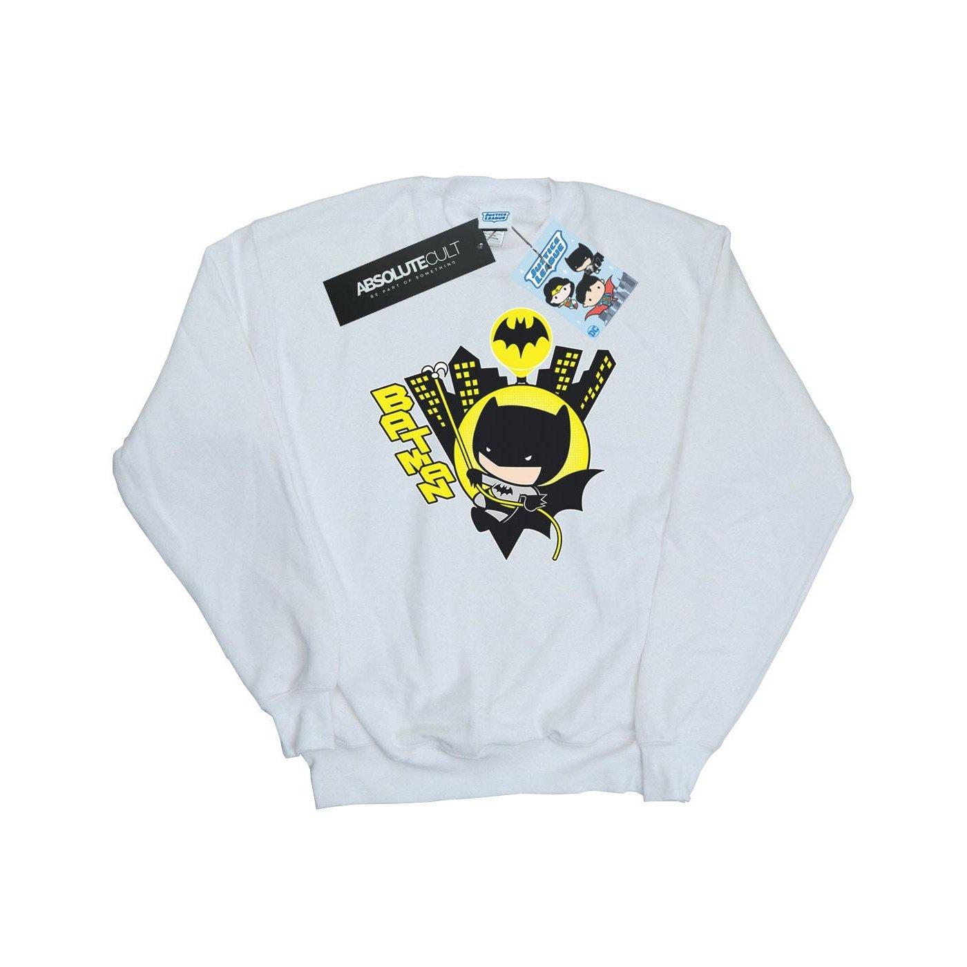 Chibi Batman Swinging Sweatshirt Herren Weiss XXL von DC COMICS