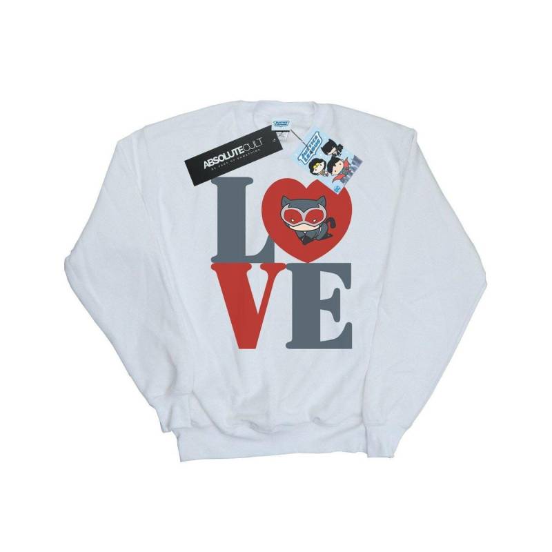 Chibi Catwoman Love Sweatshirt Herren Weiss L von DC COMICS