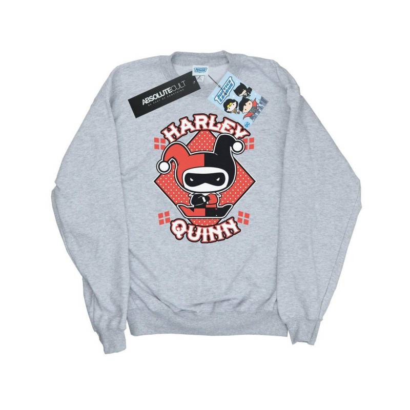 Chibi Harley Quinn Badge Sweatshirt Herren Grau M von DC COMICS