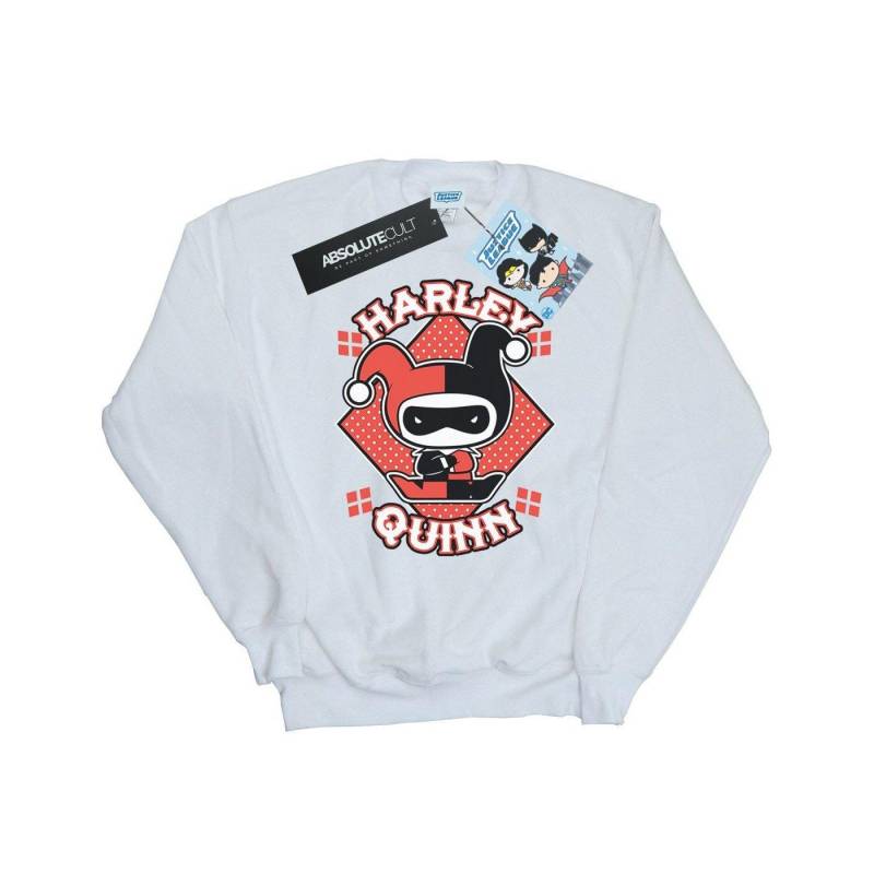 Chibi Harley Quinn Badge Sweatshirt Herren Weiss XL von DC COMICS