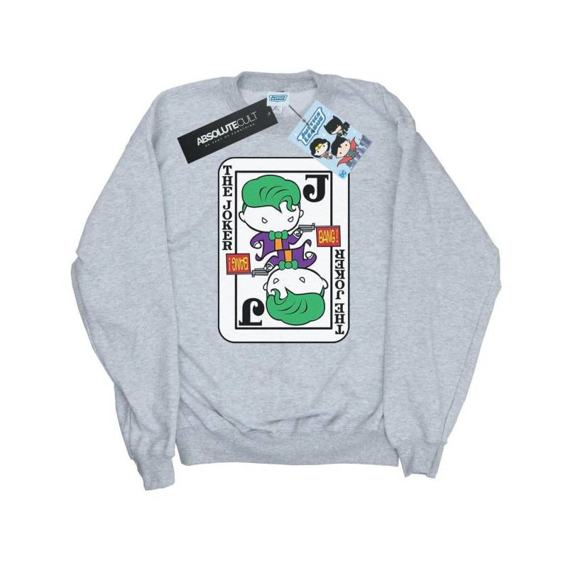 Chibi Joker Playing Card Sweatshirt Herren Grau M von DC COMICS