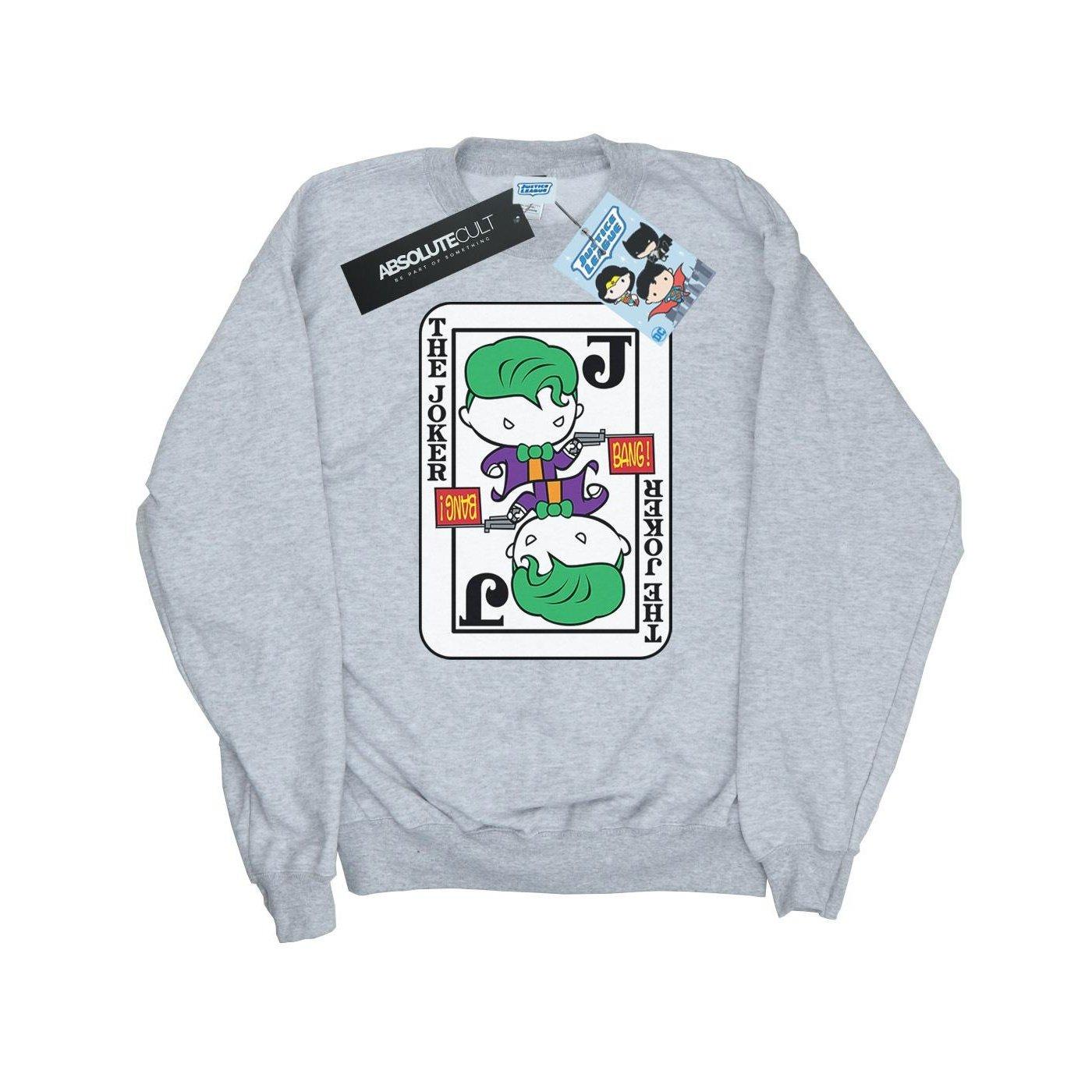 Chibi Joker Playing Card Sweatshirt Herren Grau S von DC COMICS