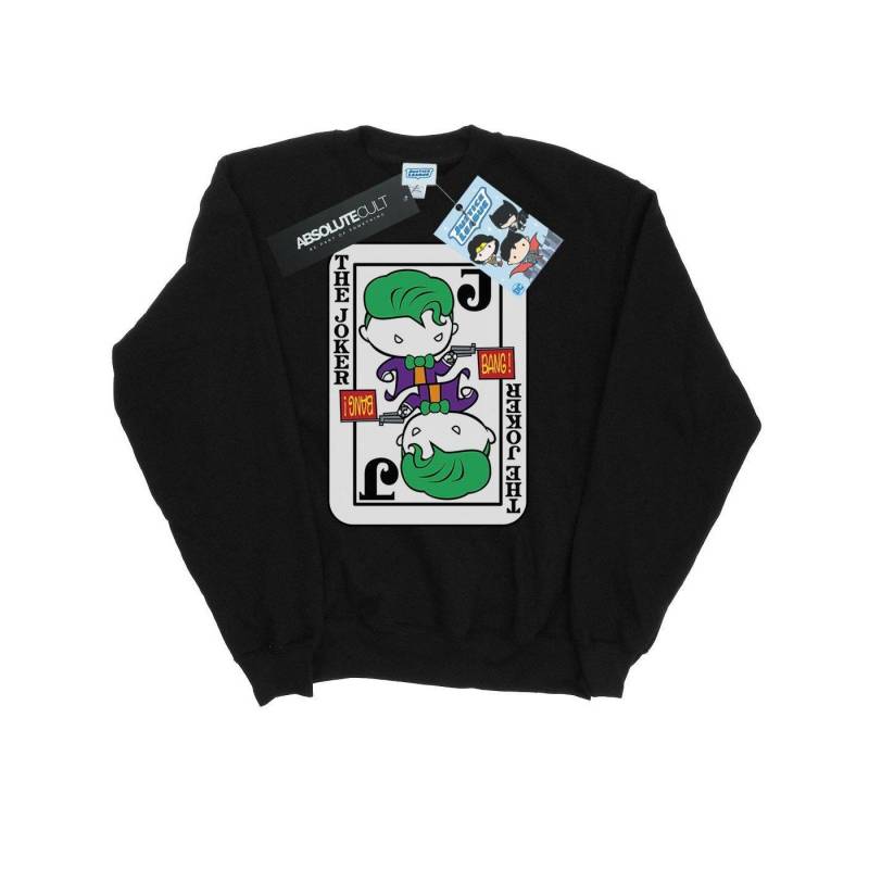 Chibi Joker Playing Card Sweatshirt Herren Schwarz L von DC COMICS