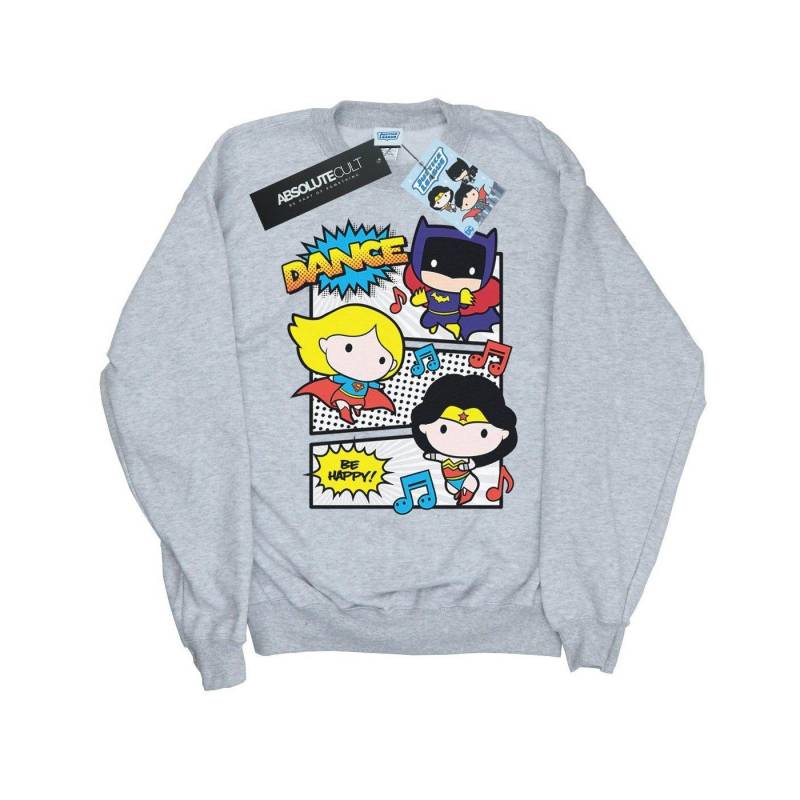 Chibi Super Friends Dance Sweatshirt Jungen Grau 116 von DC COMICS