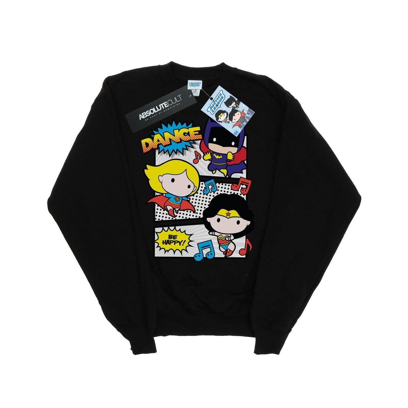 Chibi Super Friends Dance Sweatshirt Jungen Schwarz 116 von DC COMICS