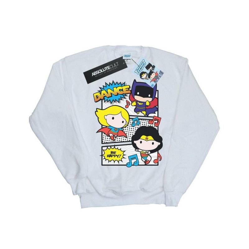 Chibi Super Friends Dance Sweatshirt Mädchen Weiss 116 von DC COMICS