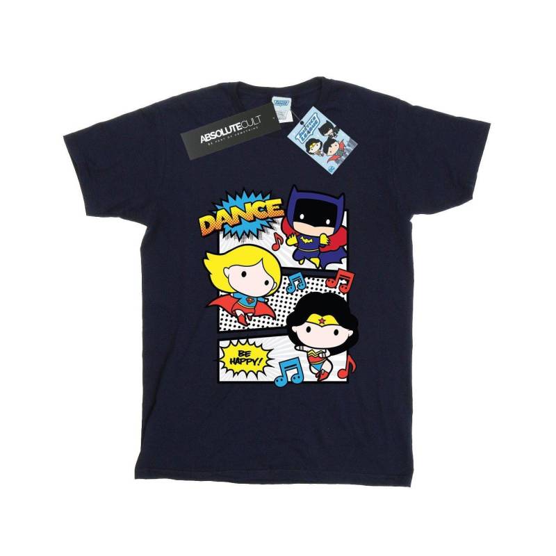 Chibi Super Friends Dance Tshirt Damen Marine XL von DC COMICS