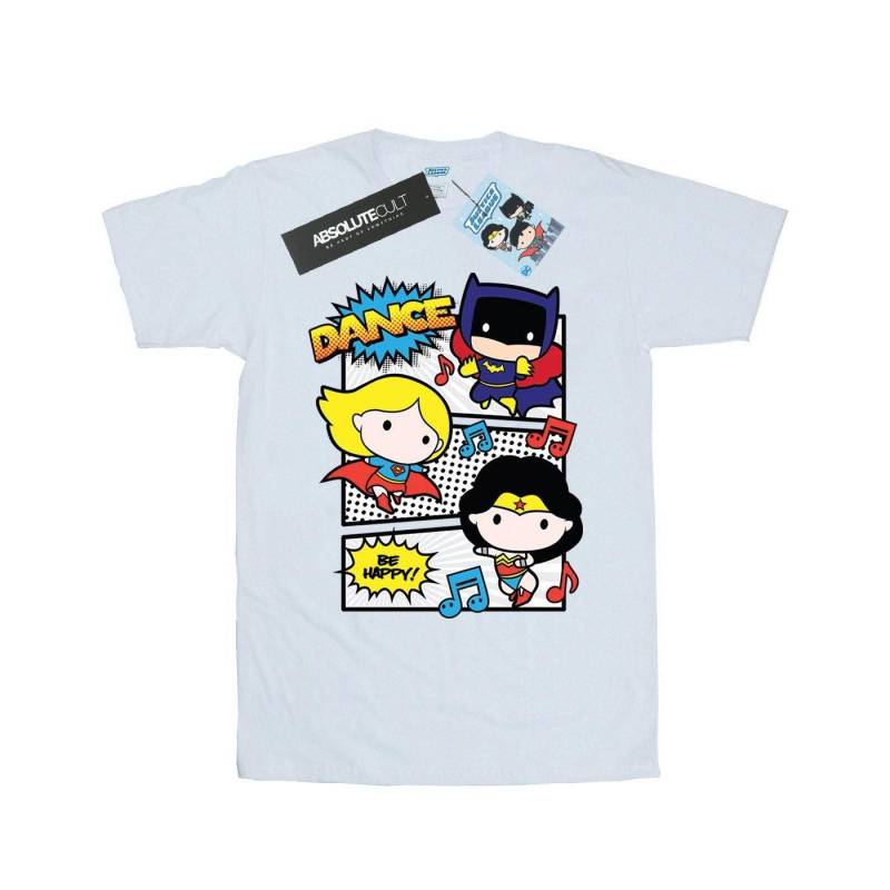 Chibi Super Friends Dance Tshirt Damen Weiss XL von DC COMICS