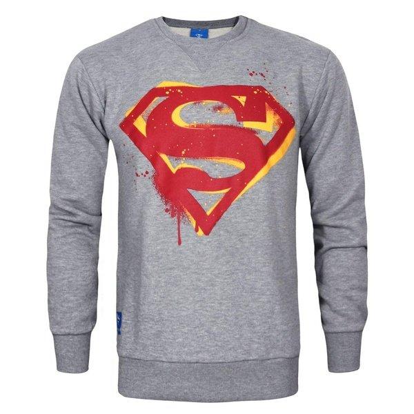 Supermansweatshirt Herren Grau S von DC COMICS