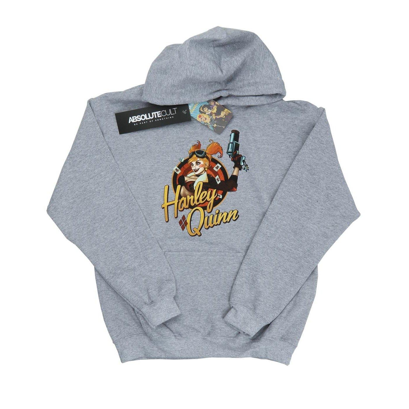 Dc Bombshells Harley Quinn Badge Kapuzenpullover Herren Grau 3XL von DC COMICS