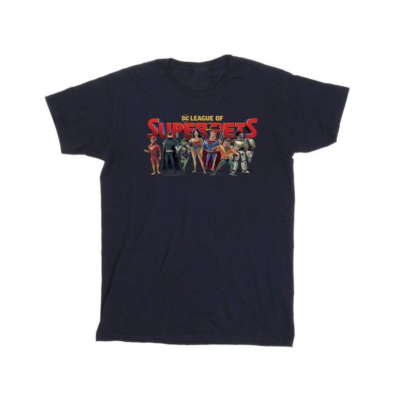 Dc League Of Superpets Group Logo Tshirt Jungen Marine 152-158 von DC COMICS