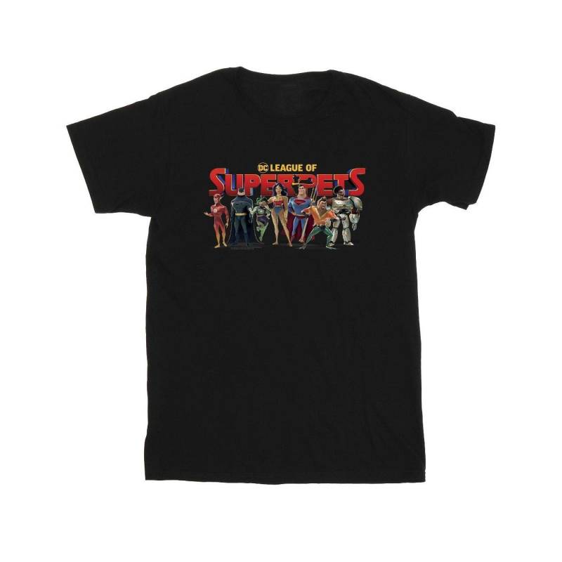 Dc League Of Superpets Group Logo Tshirt Jungen Schwarz 116 von DC COMICS