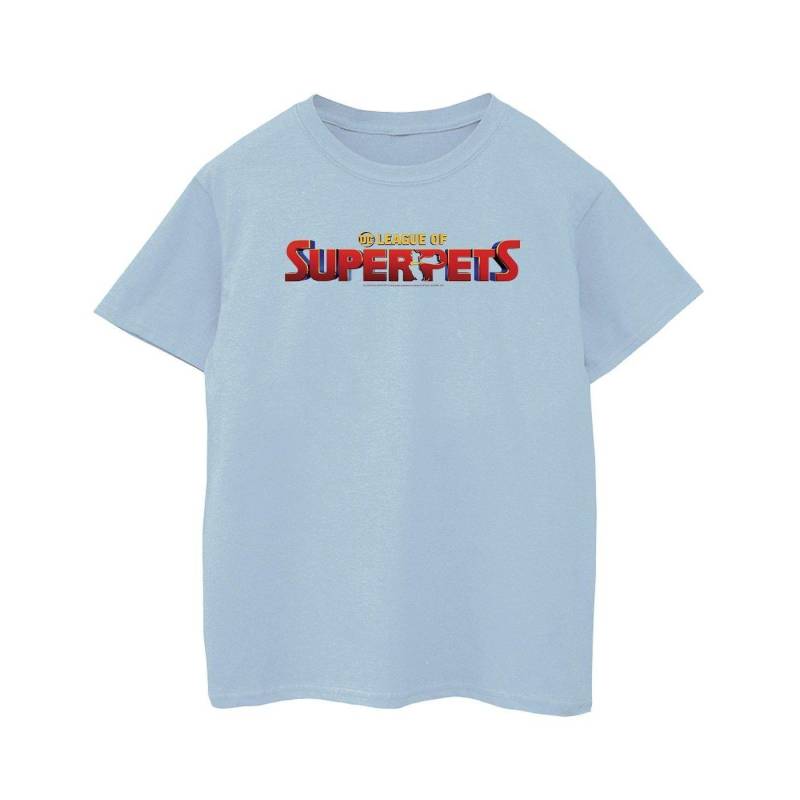 Dc League Of Superpets Movie Logo Tshirt Jungen Blau 140/146 von DC COMICS