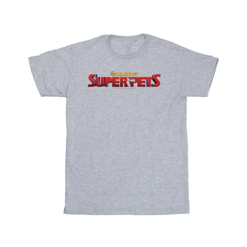 Dc League Of Superpets Movie Logo Tshirt Jungen Grau 152-158 von DC COMICS