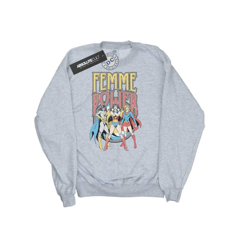 Femme Power Sweatshirt Damen Grau L von DC COMICS