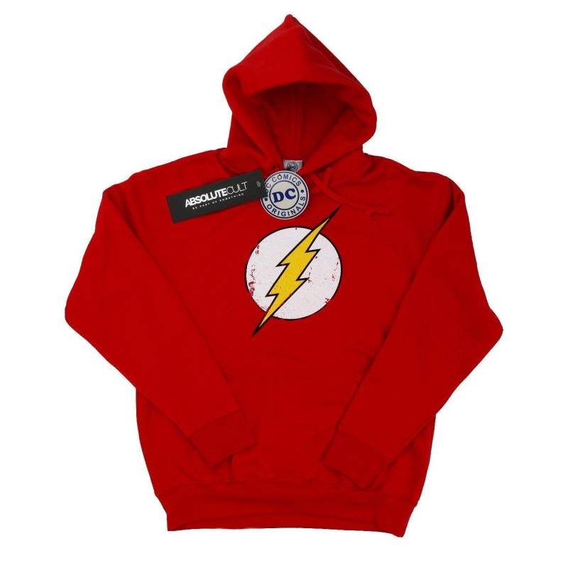 Flash Distressed Logo Kapuzenpullover Damen Rot Bunt L von DC COMICS