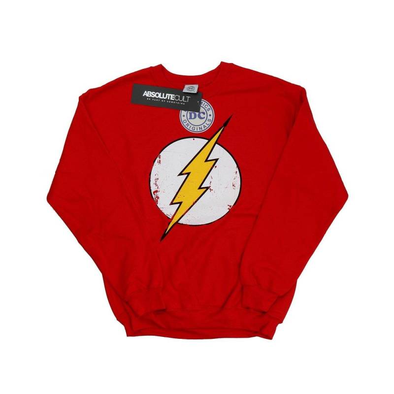 Flash Distressed Logo Sweatshirt Herren Rot Bunt L von DC COMICS