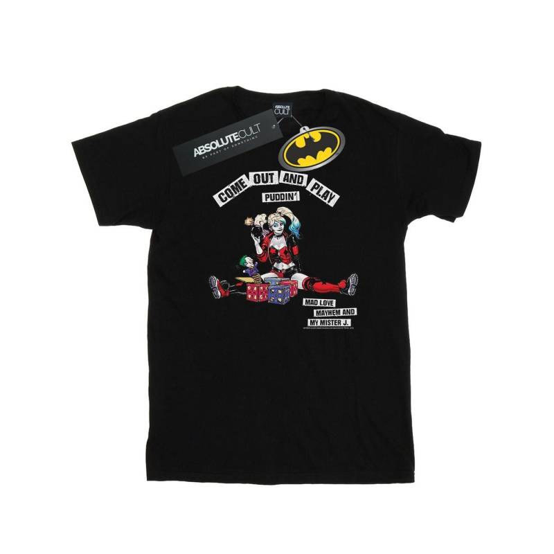 Harley Quinn Come Out And Play Tshirt Mädchen Schwarz 104 von DC COMICS