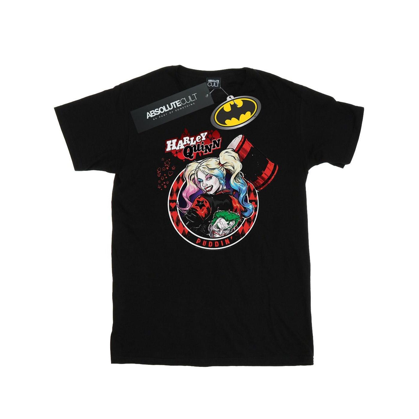 Harley Quinn Joker Patch Tshirt Jungen Schwarz 152-158 von DC COMICS