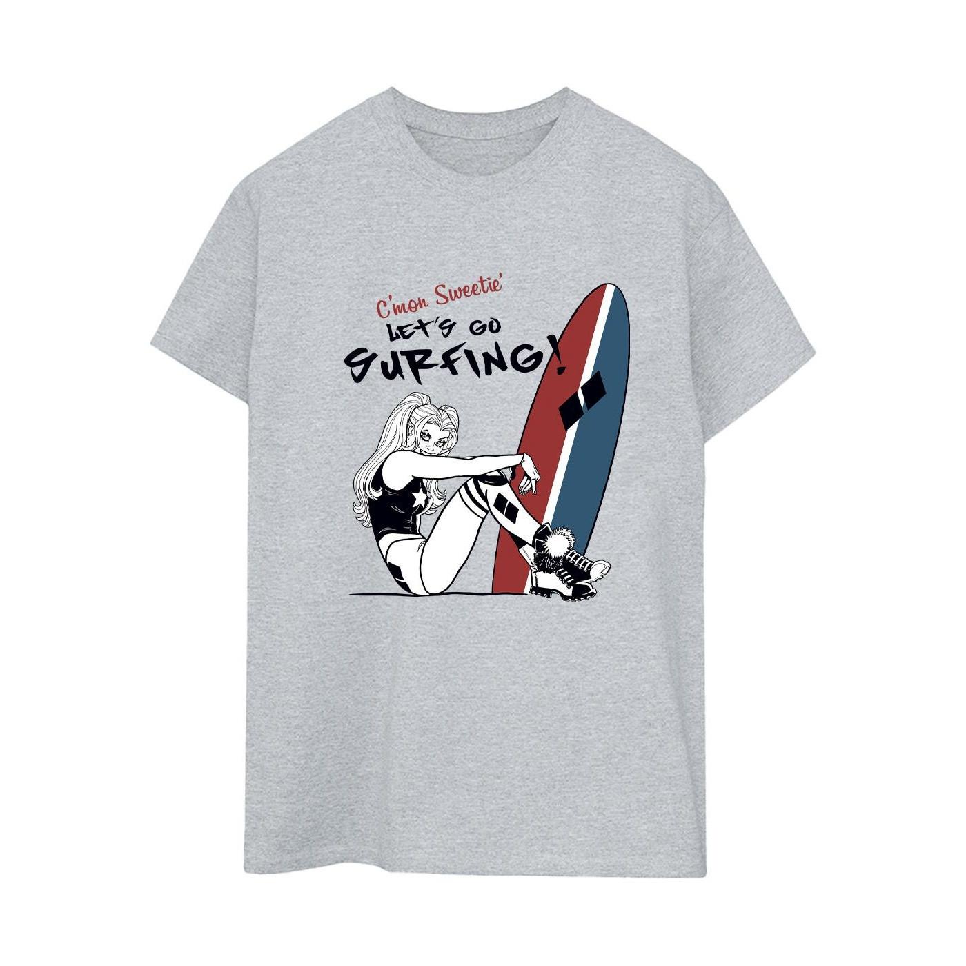 Harley Quinn Let's Go Surfing Tshirt Damen Grau 3XL von DC COMICS