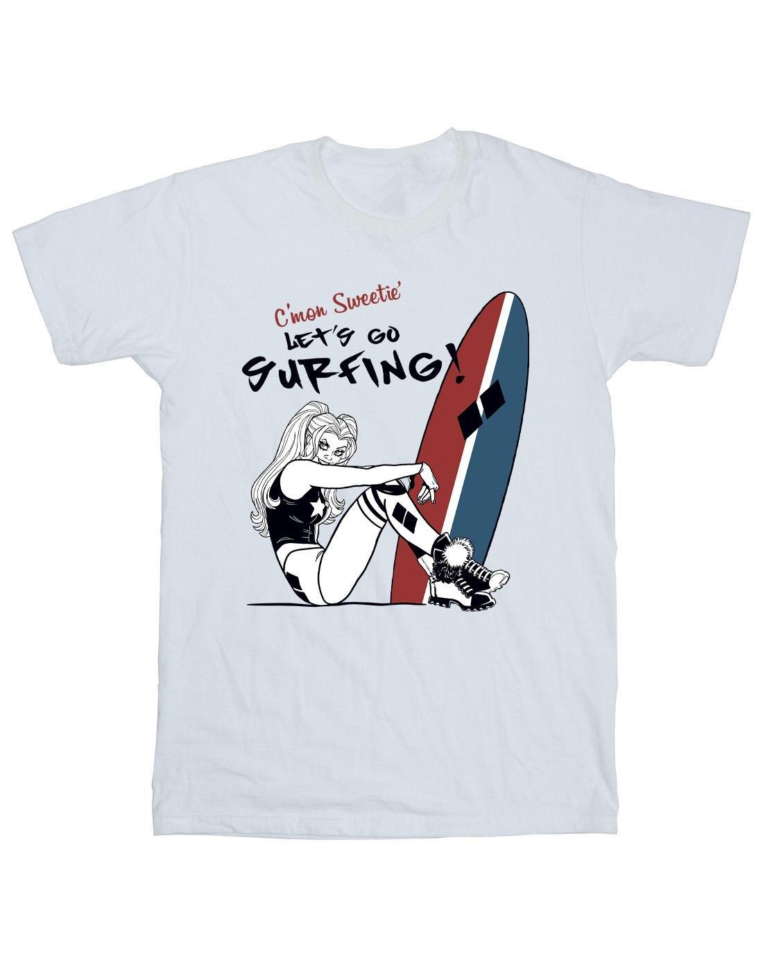 Harley Quinn Let's Go Surfing Tshirt Herren Weiss 4XL von DC COMICS