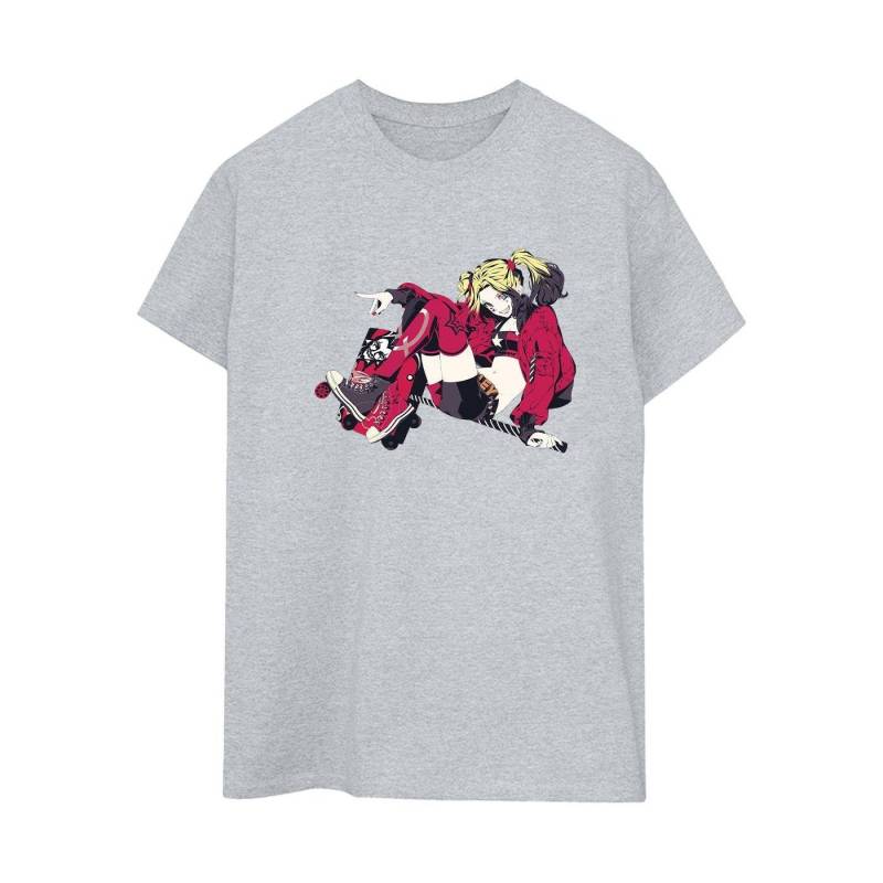 Harley Quinn Rollerskates Tshirt Damen Grau 3XL von DC COMICS