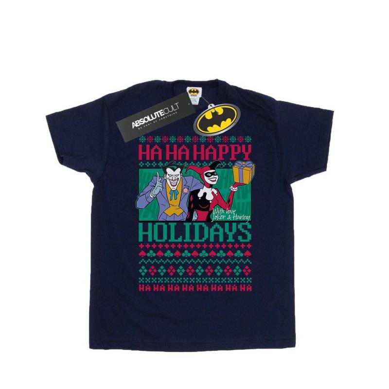 Joker And Harley Quinn Ha Ha Happy Holidays Tshirt Damen Marine L von DC COMICS