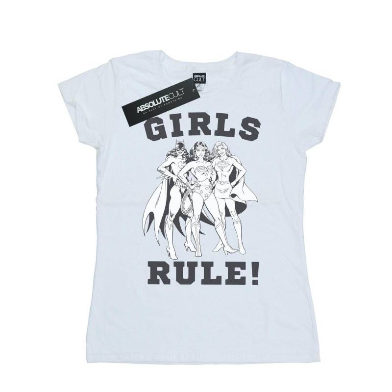 Justice League Girls Rule Tshirt Damen Weiss L von DC COMICS