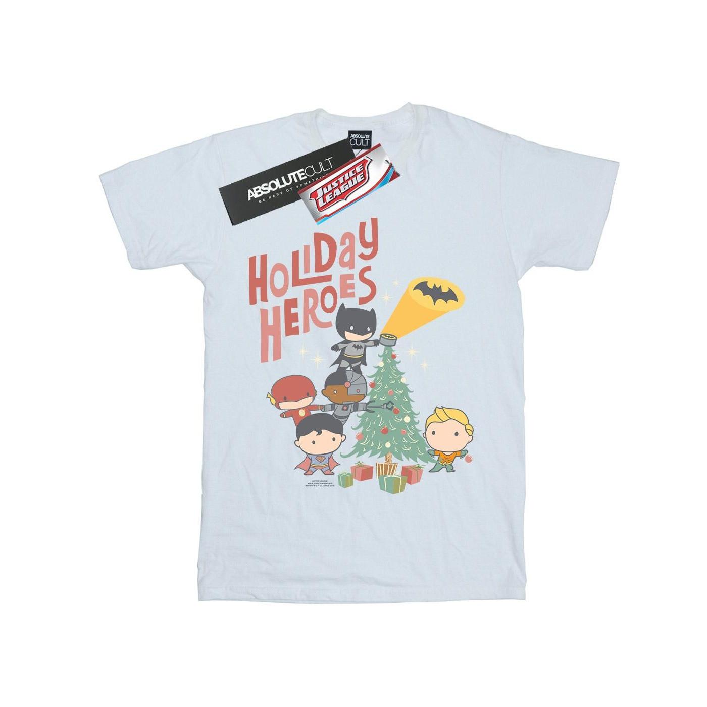 Justice League Holiday Heroes Tshirt Damen Weiss XXL von DC COMICS