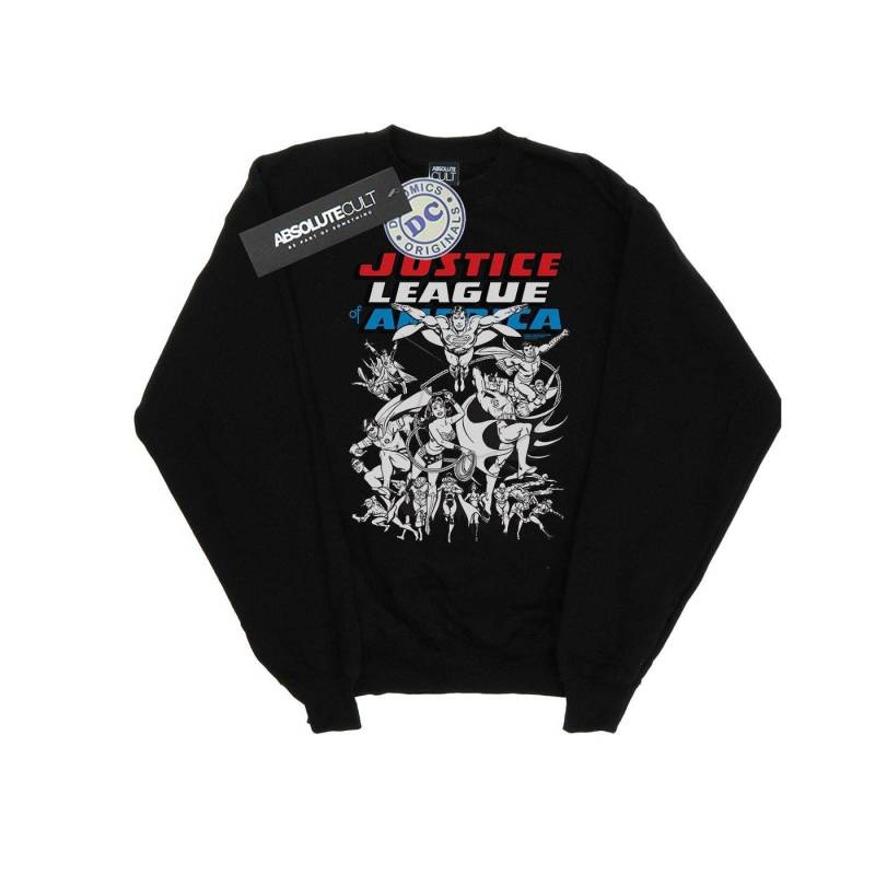 Justice League Mono Action Pose Sweatshirt Jungen Schwarz 128 von DC COMICS