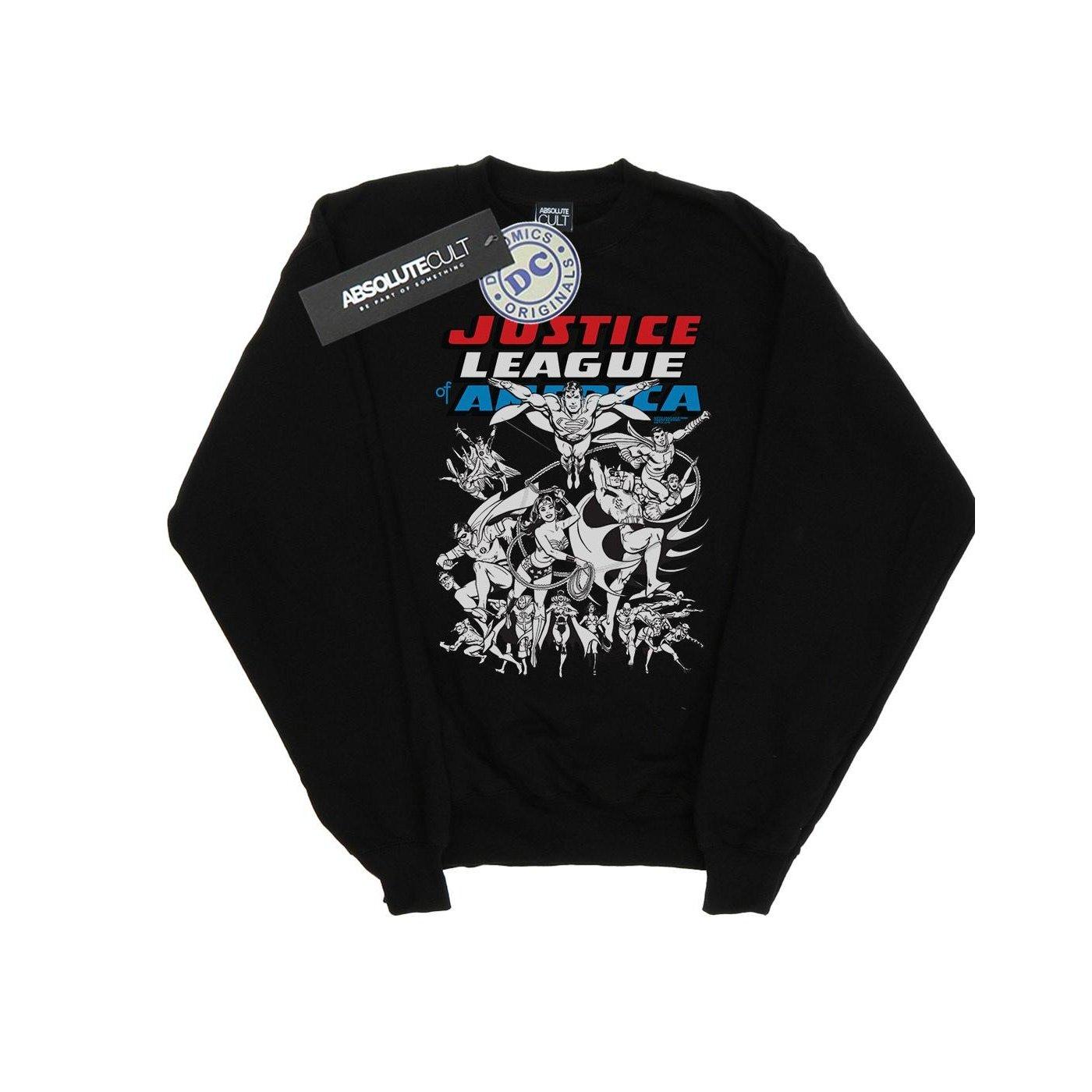 Justice League Mono Action Pose Sweatshirt Jungen Schwarz 140/146 von DC COMICS