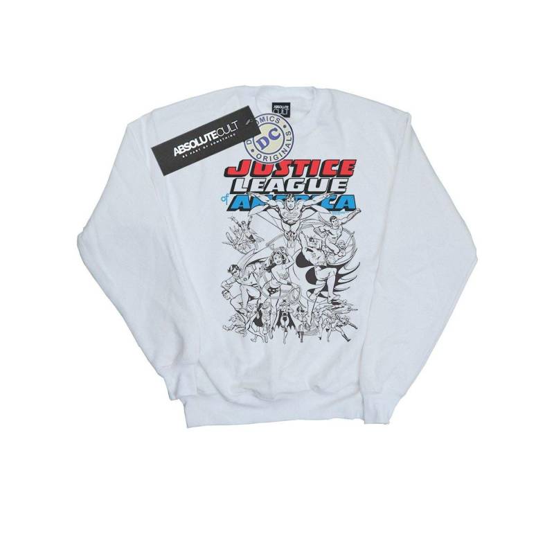 Justice League Mono Action Pose Sweatshirt Jungen Weiss 128 von DC COMICS